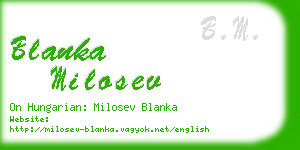 blanka milosev business card